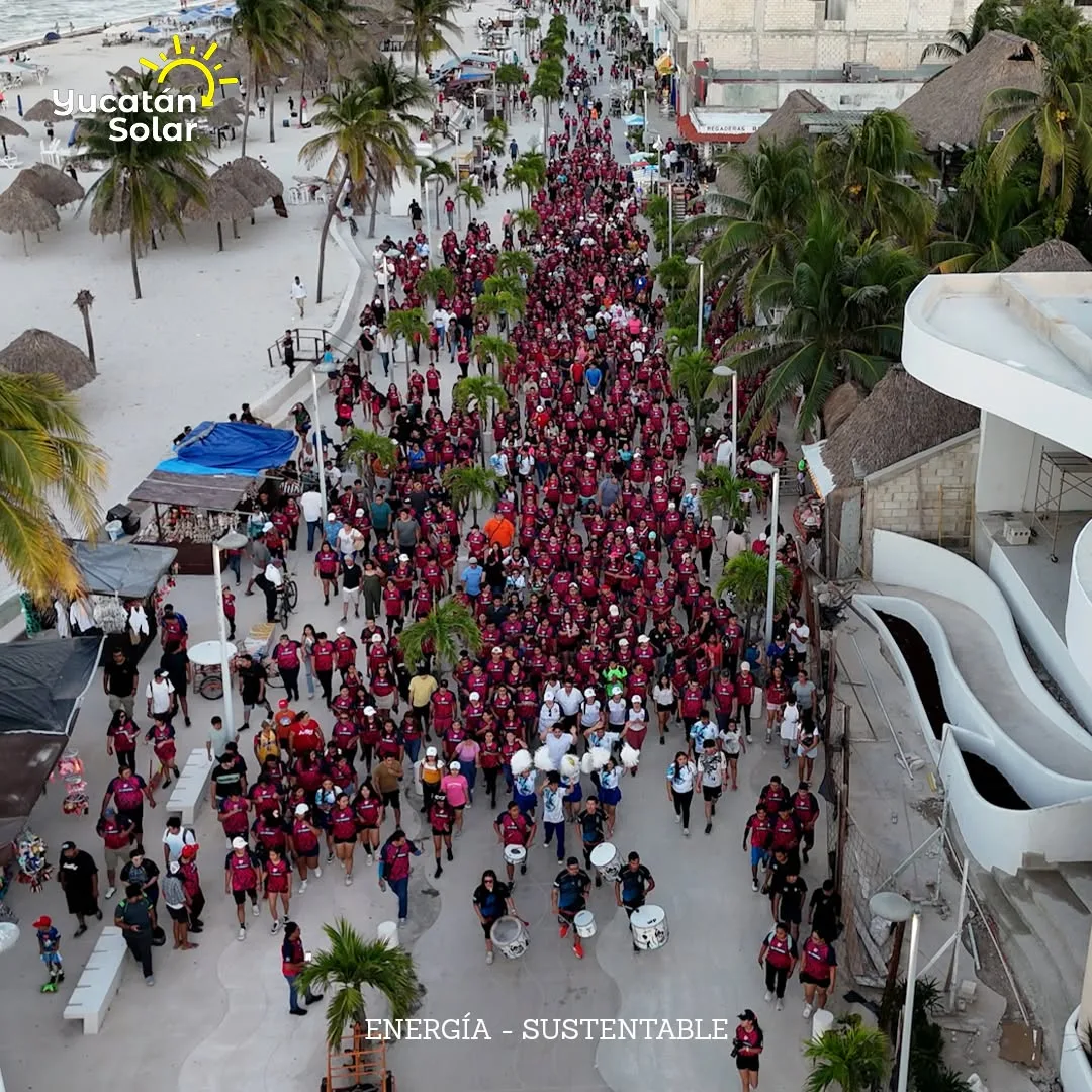 Caminata del 24.º aniversario del TecNM Progreso por el malecón de Progreso